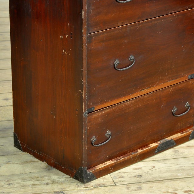 Brown Japanese Tansu Chest of Drawers, 1890 For Sale - Image 8 of 15