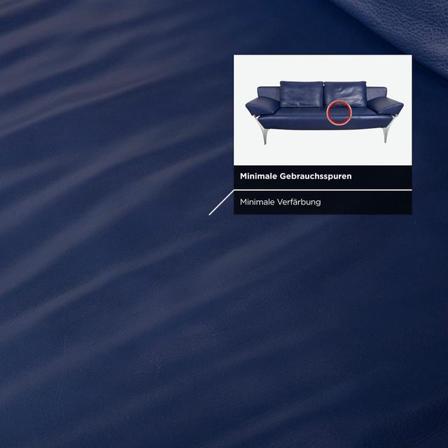 Blue Navy Blue Leather 1600 Three-Seater Sofa with Manual Function from Rolf Benz For Sale - Image 8 of 15