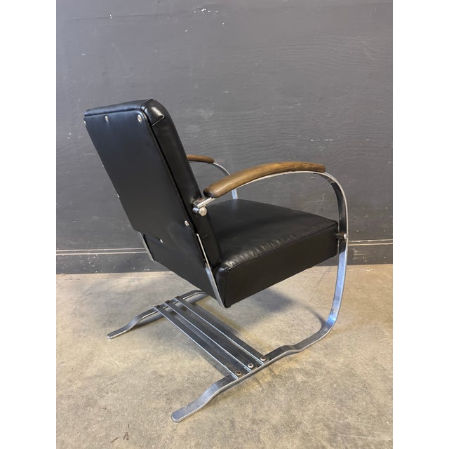 Josef Hoffmann 1930s Art Deco Leather Springer Rocking Chair by Wolfgang Hoffmann(attr) For Sale - Image 4 of 11
