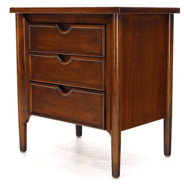 Exposed Sculptural Legs Three Drawers Nightstands End Tables Stands - a Pair For Sale - Image 10 of 12