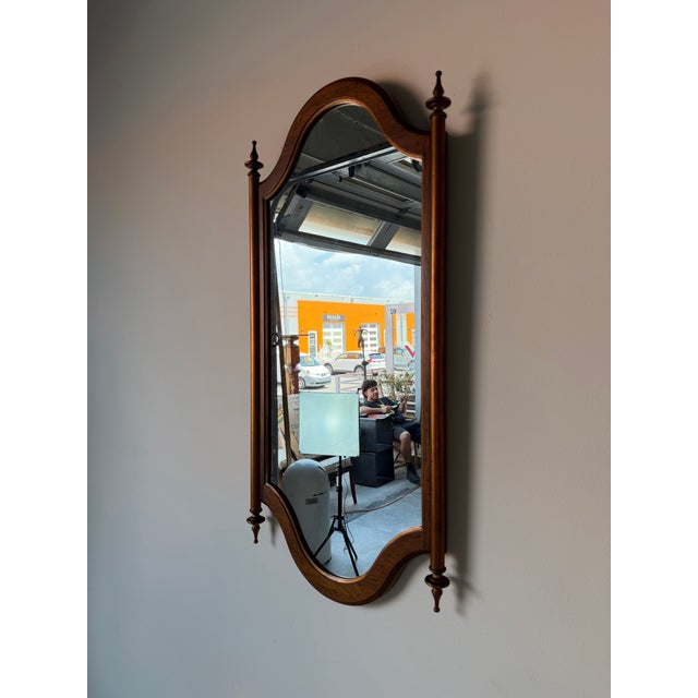 Hollywood Regency Vintage Hollywood Regency Style Wood Wall Mirror by Drexel For Sale - Image 3 of 12