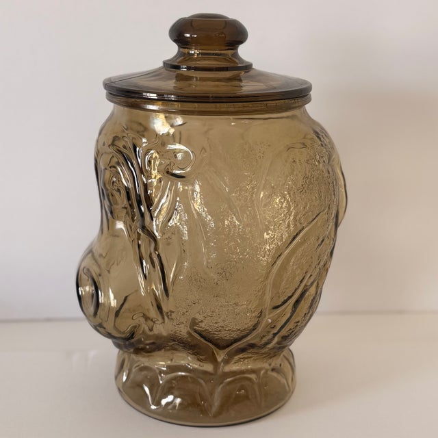 Vintage Libby Smoke Brown Hippopotamus Glass Jar, Cookie Jar, Big Top Circus Hippo. In great used vintage condition. Being...