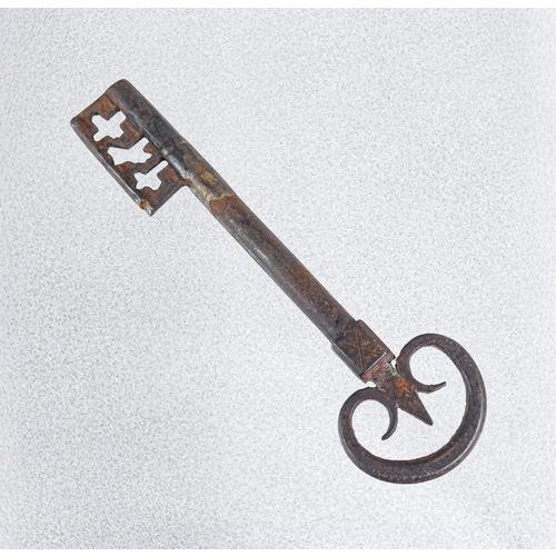 Antique Lock with Iron Key, 1800s For Sale - Image 4 of 18