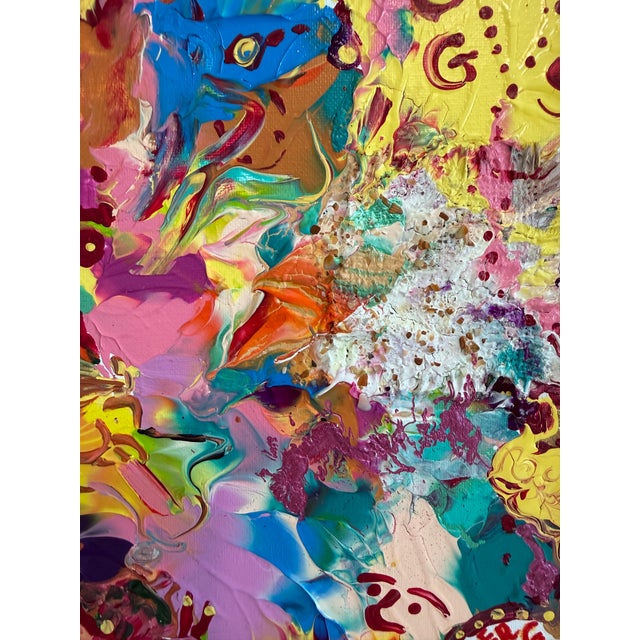 2020s Serg Graff "Fabric of Joy" Abstract Painting Acrylic on Canvas Framed Art, Coa For Sale - Image 5 of 12