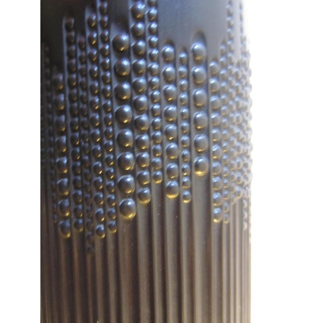 Black porcelain vase with an elegant matte finish and fine pearl relief by Tapio Wirkkala for Rosenthal, height 20 cm This...