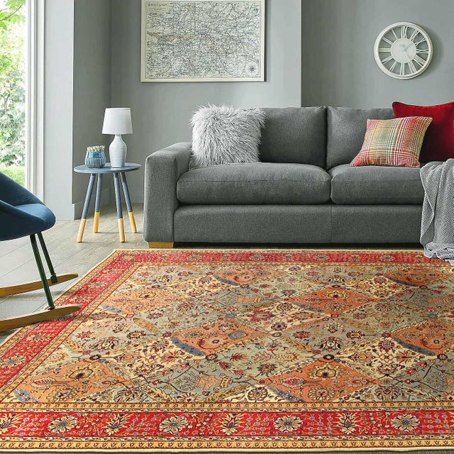 Pasargad DC Antique Garden Design Tabriz Rug For Sale - Image 4 of 10