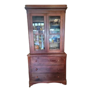 Antique 1830s Country Butlers Desk Cherry Wood Early Empire