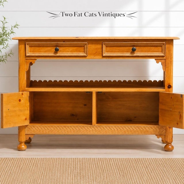 Farmhouse Vintage | Baker Furniture "Milling Road" | Pine | Sideboard | Server | Buffet | Credenza | Italian Provincial | French Country For Sale - Image 3 of 16