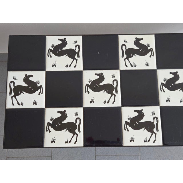 Vintage Ceramic Side Table with Horse Motif, 1950s For Sale - Image 4 of 15