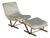 Set of Lounge Chair with Fabric Ottoman, 1980s For Sale