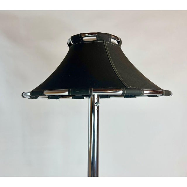 Chrome and Black Fabric Floor Lamp by Anna Ehrner for Ateljé Lyktan For Sale - Image 14 of 15