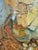 Yellow 1960 Heavily Impasto Mix Media Abstract Signed Silverman For Sale - Image 8 of 10