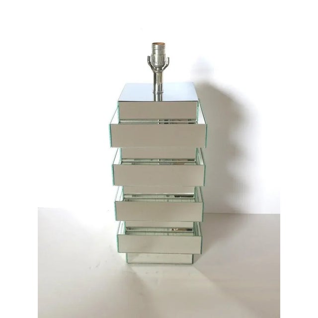 70s Modern Postmodern Mirrored Table Lamp, Circa 1970s For Sale - Image 4 of 13