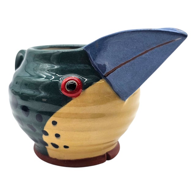 Gillian McMillan Avix Kookaburra Jug and Sugar Bowl Pair Signed Earthenware Studio Pottery 2008 For Sale - Image 11 of 14