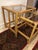 Mid-Century Modern Vintage MCM Boho Rattan Bamboo Glass Wicker Nesting Tables For Sale - Image 3 of 4