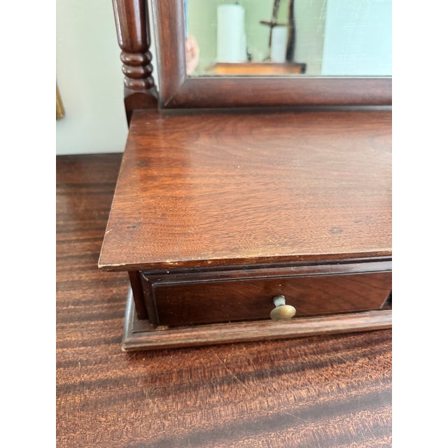 Traditional Mid 20th Century Federal Style Mahogany Tabletop Shaving Mirror For Sale - Image 3 of 12