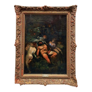 Narcisse Virgilio Díaz De La Peña, “Bacchus,” 19th-Century French Oil on Canvas For Sale