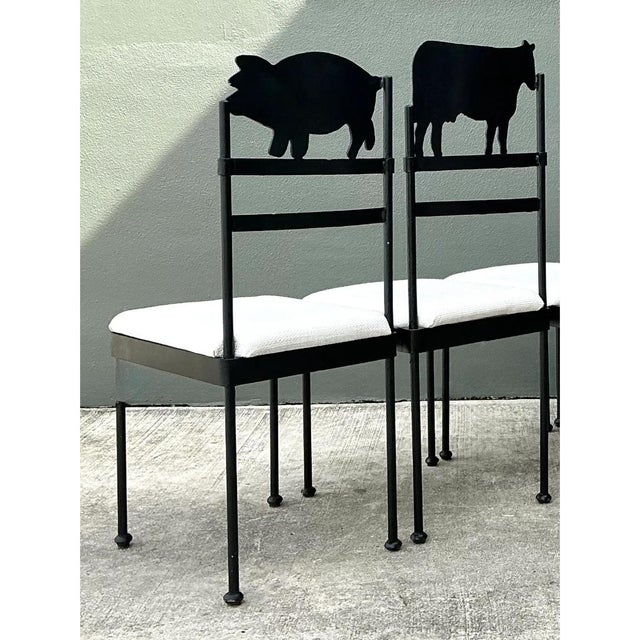 Vintage Metal Farm Animal Chairs - Set of 4 For Sale In West Palm - Image 6 of 12