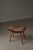 Swedish Modern Birchwood Stool with Curved Seat and Pearl-Studded Brown Velvet, 1940s For Sale - Image 6 of 14