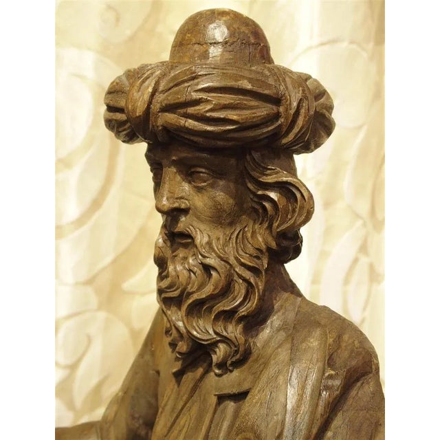 18th Century Carved Wooden Statue From France For Sale - Image 10 of 13