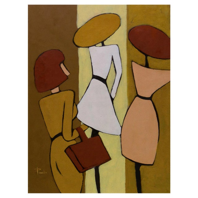 Gilbert Pauli, Hats, Oil on Canvas, 1994 For Sale