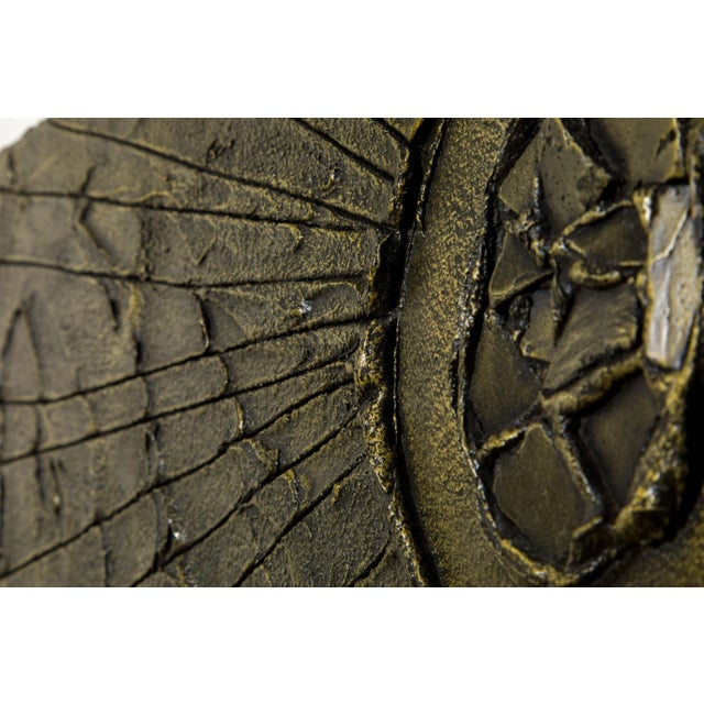Brutalist Bronzed Resin Wall Relief Sculpture, Style of Paul Evans, c 1970s For Sale - Image 9 of 12