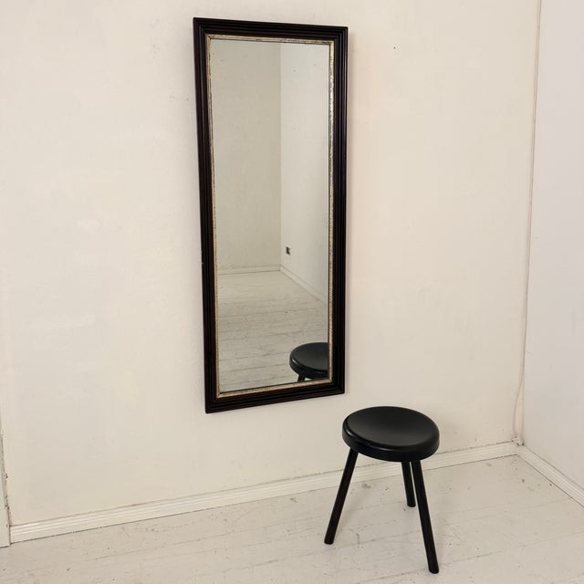 Antique German Lacquered and Silvered Wood Wall Mirror, 1870s For Sale - Image 3 of 8
