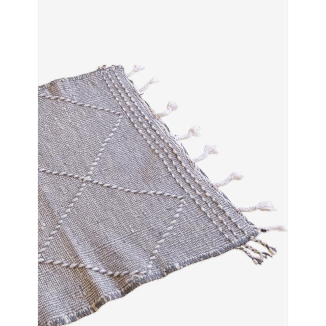 Mid-Century Modern Small Moroccan Kilim Wool Rug - 6.9 X 2.8 Ft For Sale - Image 3 of 8