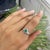 Diamond Studded Regal Natural Emerald Wedding & Engagement Cocktail Ring Size 8 For Sale - Image 6 of 13