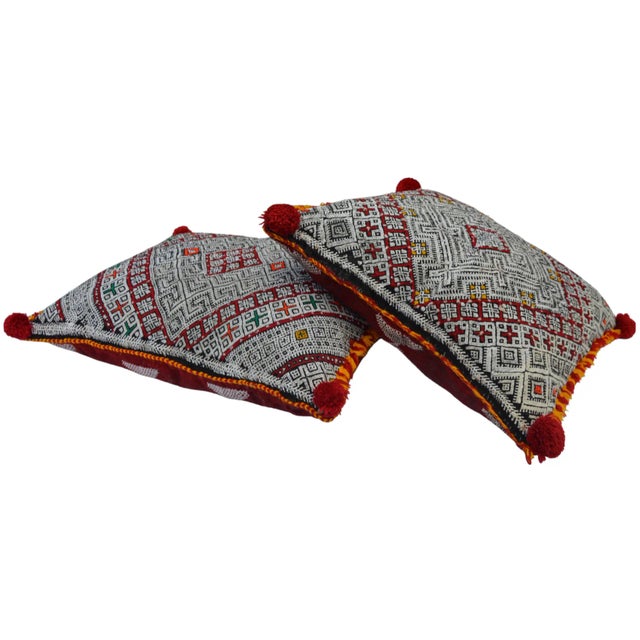 Berber-Patterned Moroccan Pillows, S/2 For Sale In New York - Image 6 of 10