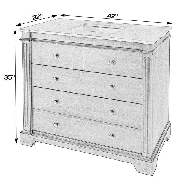 Traditional Rachelle 42 in. W Single Sink Bathroom Vanity Set, Walnut For Sale - Image 3 of 9