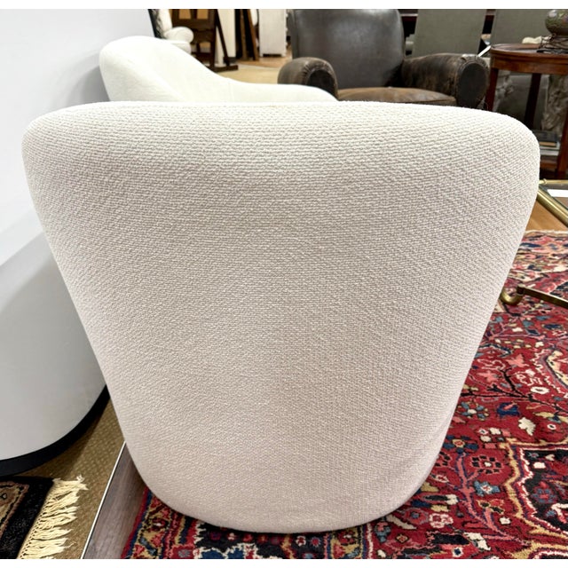 Pair of Mid Century White Club Chairs For Sale - Image 4 of 6