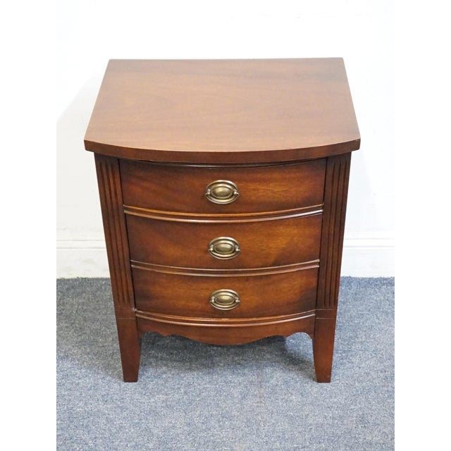 Traditional Dixie Furniture Solid Mahogany Traditional Duncan Phyfe Style 20" Two Drawer Nightstand 965 For Sale - Image 3 of 14