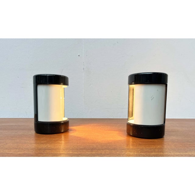 Mid-Century Modern Italian Space Age Black Model Laura Table Lamps by Olaf von Bohr and Diego Valenti for Valenti Luce Milano, 1960s, Set of 2 For Sale - Image 18 of 18