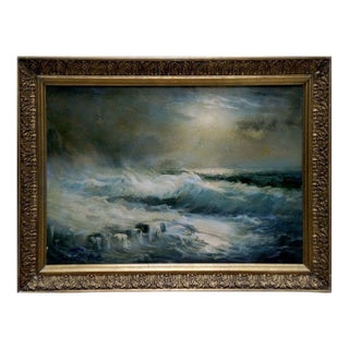 Oil Painting Night Sea Zebek Vladimir Evgenievich For Sale