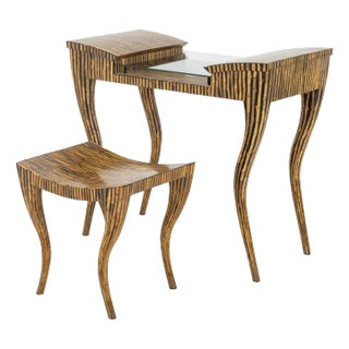 R & Y Augousti "Delilah" Dressing Table and Bench For Sale