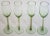 Set of 4 vintage Tiffin champagne glasses. Tall & elegant measuring 9" high x 1 5/8" opening, base 2 5/8" diameter