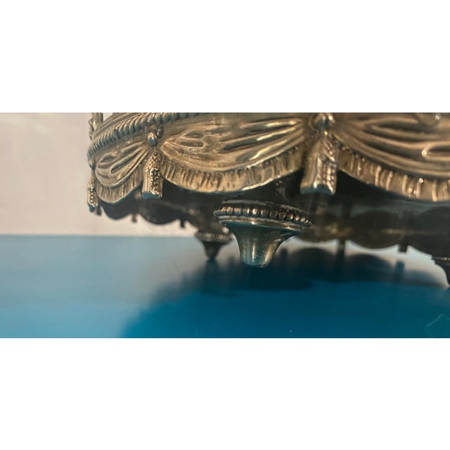 Metal Late 20th Century Godinger Silverplate Centerpiece With Mirrored Base, Candle Holders, and Vase For Sale - Image 7 of 7