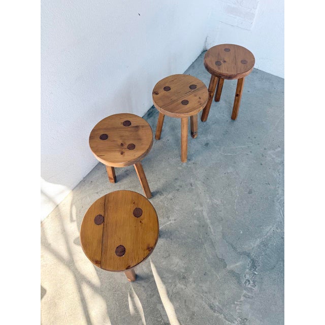 Vintage Tripod Stools, 1950s, Set of 4 For Sale - Image 11 of 18