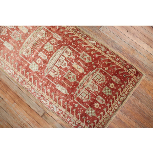 Zabihi Collection Whimsical Red Turkish Fine Narrow Runner For Sale - Image 10 of 12