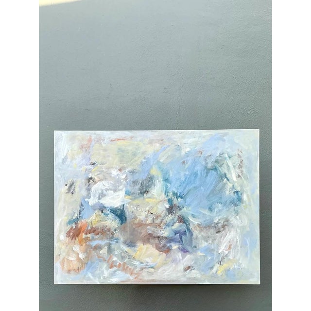 Early 21st Century Vintage Abstract Oil Painting on Canvas For Sale - Image 5 of 10