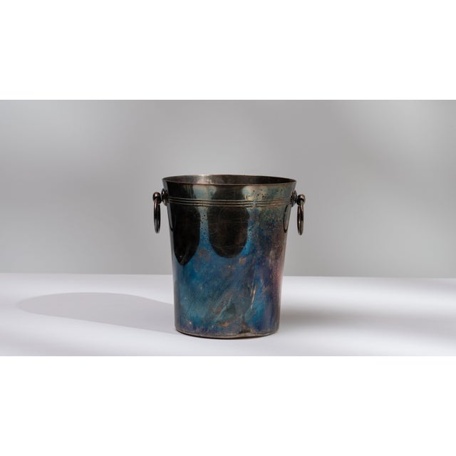 Mid 20th Century France Teal Silver Ice Bucket For Sale - Image 11 of 15