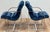 Chrome Vintage Newly Upholstered Blue Velvet Chrome Sling Chairs, a Pair For Sale - Image 8 of 18
