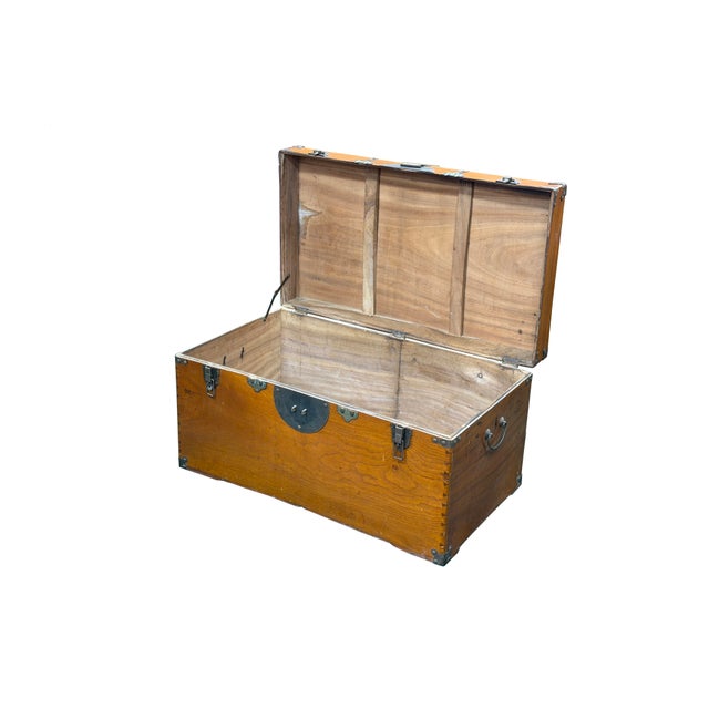 Elevate your living space with this exquisite vintage wooden storage chest, a stunning piece that seamlessly bridges...