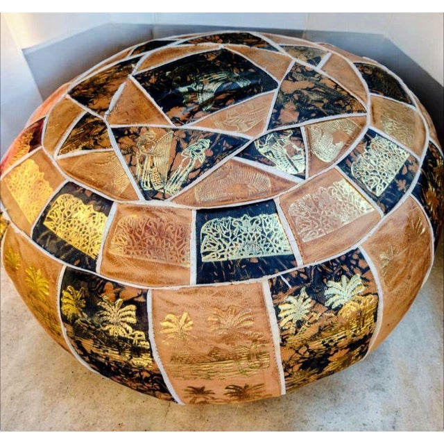 Step Into Old-World Elegance: Rare Vintage Egyptian Leather Poufs Bring a touch of timeless exotic luxury to your living...