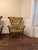 Pair of Vintage French Provincial Two-Tone Velvet and Tapestry Wingback Bergère Chairs For Sale - Image 4 of 7