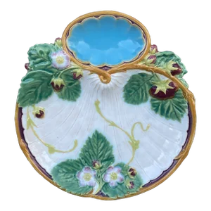 19th Century Majolica Strawberries Minton Plate