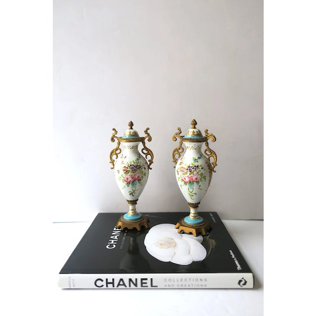 Manufacture de Sevres French Sèvres Porcelain Urns, Pair For Sale - Image 4 of 12