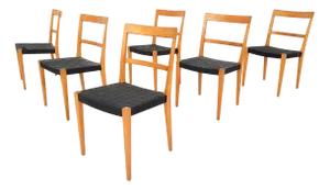 Vintage Swedish Mimat Mi401 Dining Chairs by Bruno Mathsson, 1950s, Set of 6