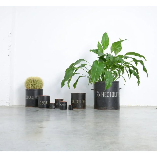 Vintage Decorative Metal Measuring Cups, Set of 8 For Sale - Image 3 of 17